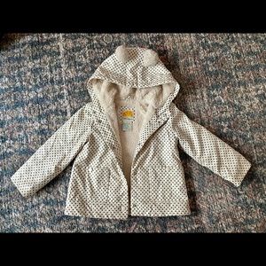 C&C California polka dot Sherpa lined rain jacket - sz 4T